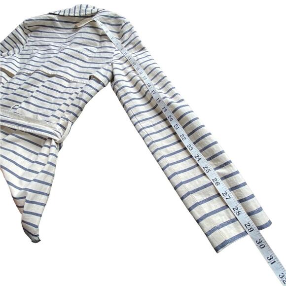 Market & Spruce Cream and Blue Stripe Jacket Size Small - Picture 6 of 12